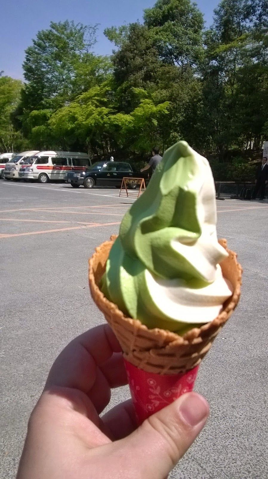 Helado de te matcha