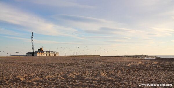 Playa de Póvoa de Varzim y puerto